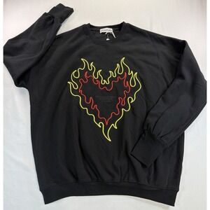 Anthropologie The Laundry Room Flame Heart Sweatshirt Men's M NWT Thumbhole